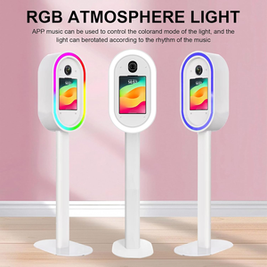 2025 sıcak satış Selfie Kiosk halka ışık Ipad Stand Led Ipad fotoğraf kabini standı taşınabilir Ipad fotoğraf kabini kabuk uzaktan kumanda ile - Product Image 4