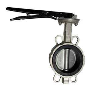 วาล์วผีเสื้อทำจากสเตนเลสแบบเวเฟอร์แบบก้านหมุนมือหมุนแบบ DN150 - Product Image 4