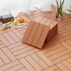 Paneles de Suelo de Plástico con Rejilla Diagonal Gris de 30 cm, Baldosas de Plástico de 30*30 cm para Patio - Product Image 2