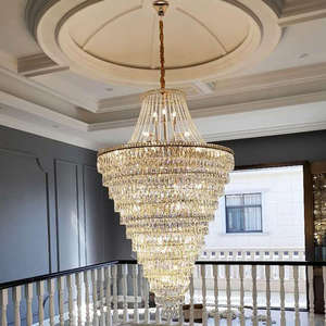 Nuevo estilo, lámpara grande colgante alta, villa, sala de estar, salón de bodas, candelabro de cristal grande LED de lujo - Product Image 4