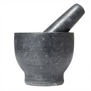 Juego de Mortero y Pilón de Granito, Resistente, para Moler Hierbas y Especias, para Cocina, Cafetería, Restaurante, Venta al por Mayor, Precio de Fábrica - Product Image 2