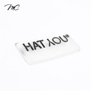 Transparente de PVC suave en relieve el logotipo de la marca Claro Etiqueta de goma para la ropa/bolso de zapatos parche - Product Image 3