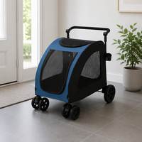Poussette pliable légère de luxe pour chats et chiens de taille moyenne à grande, idéale pour les sorties en camping, les transporteurs d'animaux et les produits de voyage