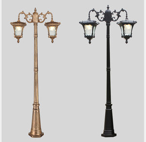 High Quality Aluminum <strong>Vintage</strong> Antique Standing Solar Powered Garden Lamp Outdoor LED Solar Garden Pole <strong>Light</strong> - Product Image 2