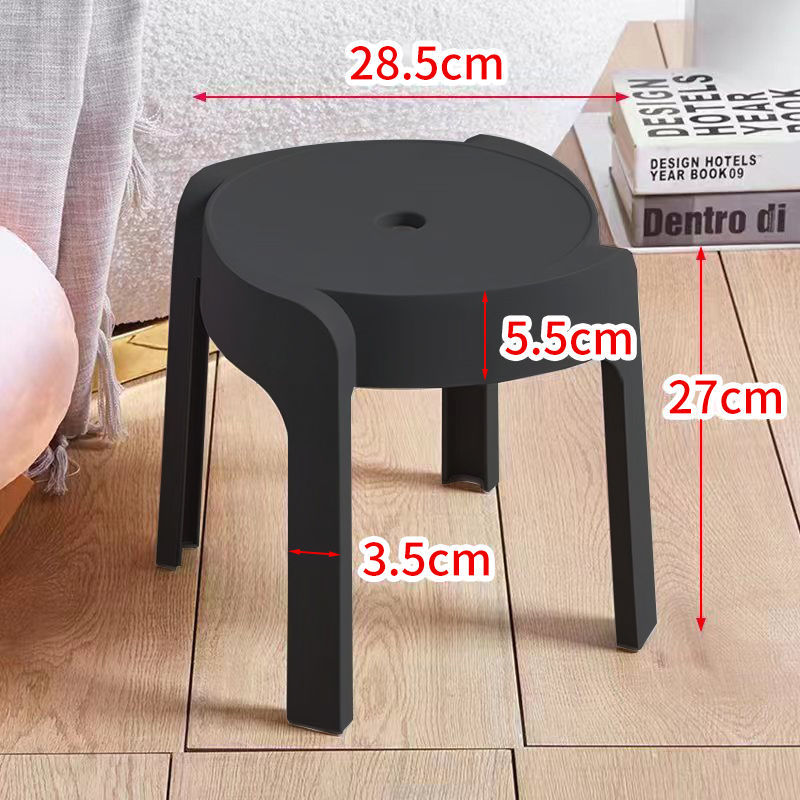 Cyclone-shaped low stool - Gentleman's black - 27CM high