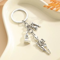 Porte-clés Planète Fusée Spatiale, Chaînes de Sac Cosmiques Tricolores, Pendentif Zodiaque Tendance Halloween, Léger et Durable en Alliage de Zinc