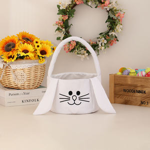Panier de Pâques personnalisé en minky, broderie de nom, vide, monogramme personnalisé, sac de Pâques en forme de <span class=keywords><strong>lapin</strong></span> - Product Image 1