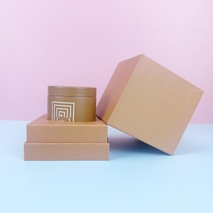 1oz 2oz 3oz 4oz 8oz <b>Clear</b> Frosted Yellow Glass Jar Cosmetics Body Scrub Jars with Lid with Custom Color <b>Box</b> - Product Image 1