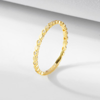 Bague en argent sterling 925 plaqué or avec perles et zircone cubique, style minimaliste, empilable, pour femme, vente en gros