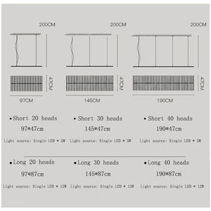 <span class=keywords><strong>Suspension</strong></span> LED moderne et minimaliste en <span class=keywords><strong>fer</strong></span> <span class=keywords><strong>forgé</strong></span> pour salle à manger, design créatif, réglable en hauteur, intensité variable, longue, noire - Product Image 6