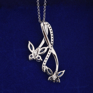 Vendita calda bohémien Blue Diamond CZ pietre farfalla in argento 925 collana pendente per ragazze - Product Image 3