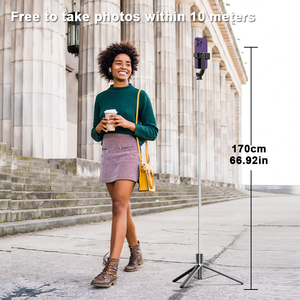 Bâton de <span class=keywords><strong>selfie</strong></span> en fibre de carbone, trépied portable pour téléphone, télécommande, monopode rotatif à 360 degrés pour les voyages et le vlogging - Product Image 4