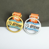 Médaille sportive personnalisée en alliage de zinc avec relief 3D, or, argent, bronze, émail souple, avec ruban de sublimation, logo personnalisé, souvenir