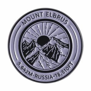 Pin Esmaltado del Monte Elbrus, Broche de Montaña del Cáucaso, Insignia de Solapa con Paisaje Natural, Joyería de Regalo para Amantes de los Viajes y Amigos, Color Personalizado - Product Image 2