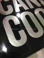 Signalétique Acrylique Personnalisée avec Logo Imprimé UV, Épaisseur 20mm, Surface Métallique Brillante/Brossée, Affichage Élégant pour Marque, Idéal Commerce de Détail et Bureaux