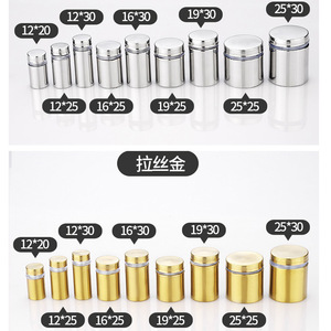 Clous publicitaires en acier inoxydable Xinshengfa 12-25mm Noir mat Argent brillant Or brossé Blanc porcelaine Fixation verre - Product Image 2