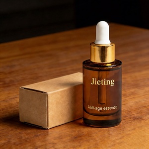 Luxury Empty Essential Oil Skincare Serum 30ml 50ml 60ml <b>Flat</b> Shoulder Frosted Clear Amber Glass Dropper Bottle - Product Image 1