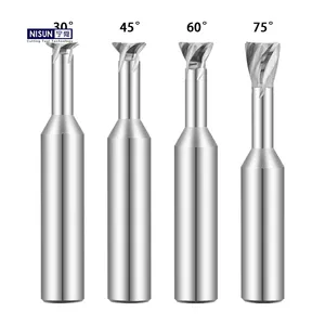 Custom Cemented HRC70 2-4 Flutes Carbide Dovetail Groove Endmill Dovetail Cutters