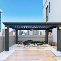Gazebo motorizado que cubre la sombra Cabañas al aire libre Resistente a la intemperie Louvre Techo Pérgola
