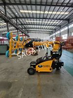 Troli Pengangkat Kaca Vakum Listrik Penuh dengan Remote Control Rotasi 360 untuk Pemasangan Dinding Tirai