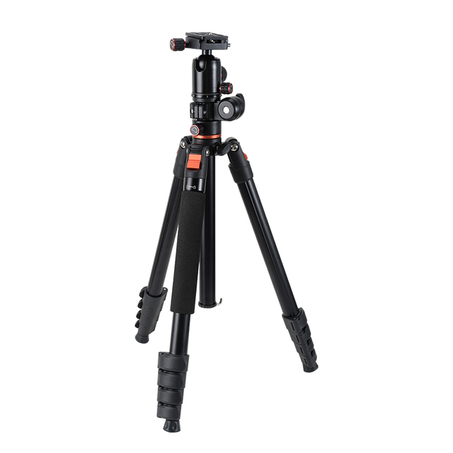WF WT-5628 Professional Camera Tripod High Quality Aluminum Ball Head Flip Lock Portable Horizontal Center Column Strong Legs
