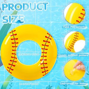 6 Pack Softball Stitched <b>Inflatable</b> Swim Rings <b>for</b> <b>Pool</b> Beach - Product Image 2