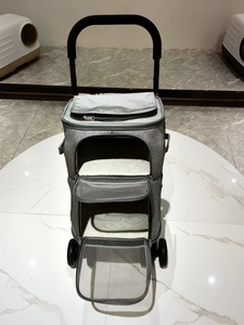 Phổ đôi-boong Pet xe đẩy bánh xe phía trước nhỏ Pet giỏ hàng thoải mái con chó giường chung Dog Phụ kiện cho du lịch cho mèo - Product Image 2