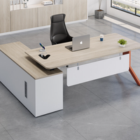 Nouveau bureau de direction en forme de L, moderne, luxueux, réglable, durable, avec tiroir à dossiers et garantie d'un an, fabriqué en bois