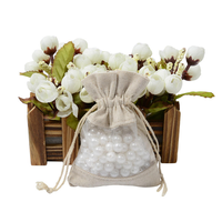 Pochette personnalisée en coton et jute avec cordon de serrage, logo imprimé sur mesure, 10*14cm, avec fonction de sécurité, pour emballage de chaussettes, cadeaux de mariage