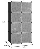 Étagère de rangement simple, bibliothèque pré-assemblée, armoire en plastique, meuble combiné, montage facile