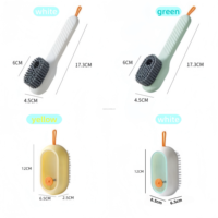 Brosse de nettoyage multi-usages en nylon écologique avec fonction d'ajout de liquide et manche long pour le nettoyage des chaussures (PP)