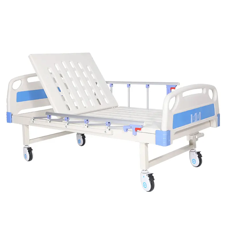 Çok fonksiyonlu çıkarılabilir ABS kafa hastane yatağı tekerler Metal arabaları ile fabrika elektrikli hasta hemşirelik tıbbi ayak paneli