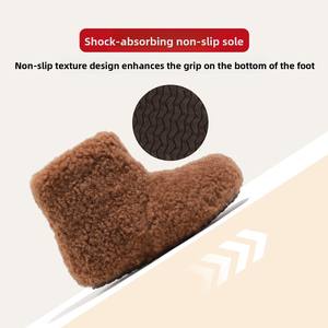 Bottes de neige <span class=keywords><strong>pour</strong></span> bébés filles, bottes d'hiver doublées de polaire, chaudes, antidérapantes, à semelle souple, semelle extérieure en TPR, bottes en coton épaissi, couleur unie - Product Image 3