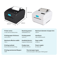Imprimante portable USB 3 pouces pour codes-barres, étiquettes sans fil pour téléphone, reçus thermiques de poche, autocollants, papier thermique bleu