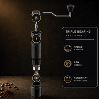 Moulin à café manuel avec réglage externe de la taille de grains, en acier inoxydable 420, meule conique 5 étoiles, moulin à café portable manuel