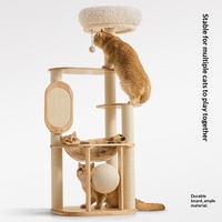 Arbre à chat et structure d'escalade en chêne massif, best-seller, avec griffoir vertical intégré, design peu encombrant pour chats