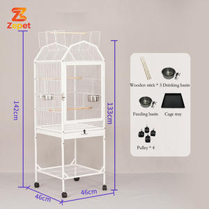 Grande Gabbia per Pappagalli da Esterno, Villa per Allevamento di Alati e Gabbiani, Gabbia per <span class=keywords><strong>Uccelli</strong></span> Rinforzata in Metallo, Resistente - Product Image 5