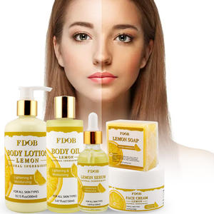 Private Label limone olio crema crema sapone di lusso organico vitamina <span class=keywords><strong>c</strong></span> corpo idratante crema per il viso cura della pelle Set - Product Image 6