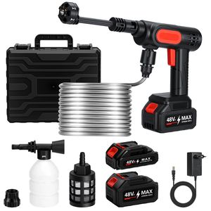 Pistola de Lavado de Autos de Alta Presión con Doble Batería, Nuevo Diseño, Limpieza Eficiente para Lavado de Autos, Hecha de Metal, Plástico, Acero y PP - Product Image 1
