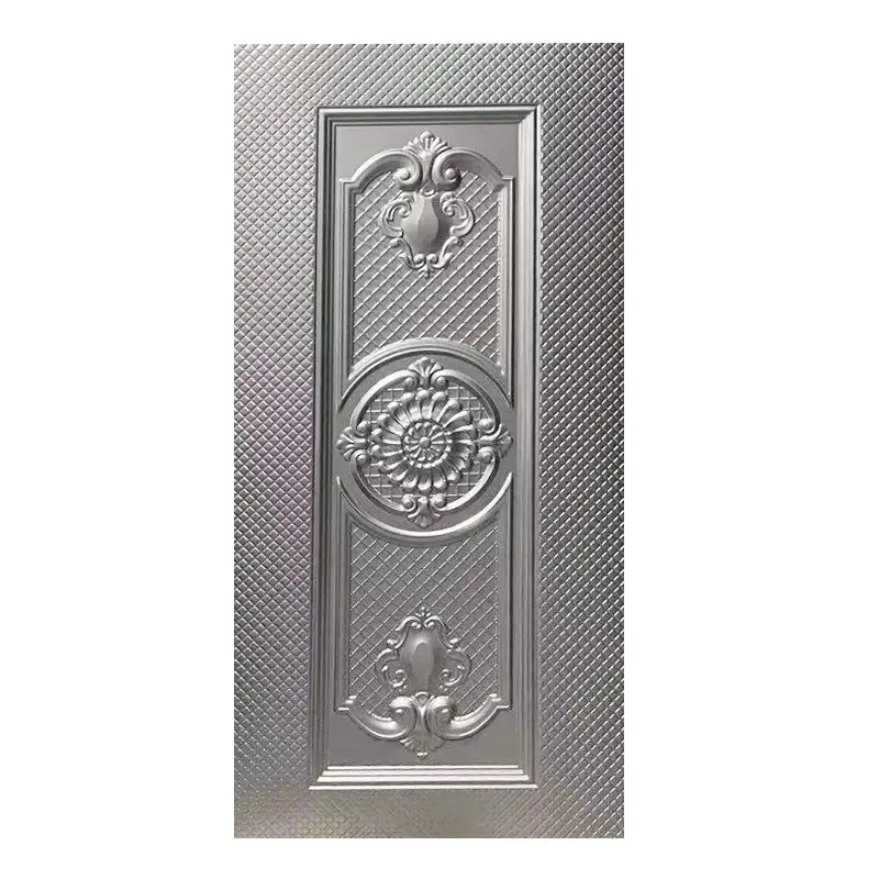 Revestimiento de puerta Exterior personalizado, Panel de puertas de acero en relieve frío, lámina moldeada de acero, estampado de Metal