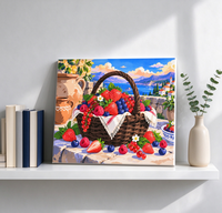 Kit de peinture à l'huile moderne DIY sur toile de coton pour la décoration intérieure, motif nature morte imprimée