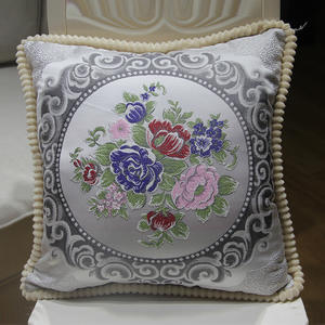 Europa Stile di <span class=keywords><strong>Seta</strong></span> Velluto 3D Disegno Del Ricamo di Lusso Cuscino Divano Cuscino Della Copertura - Product Image 2