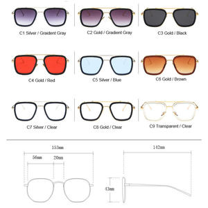 <span class=keywords><strong>Gafas</strong></span> de Sol Tony Stark, Lentes de <span class=keywords><strong>Iron</strong></span> <span class=keywords><strong>Man</strong></span>, <span class=keywords><strong>Gafas</strong></span> de Sol Vintage Retro con Marco Metálico Cuadrado para Hombre y Mujer, <span class=keywords><strong>Gafas</strong></span> Edith - Product Image 4