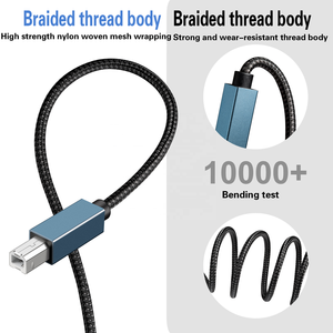 Câble de données d'imprimante de synchronisation de données en Nylon tressé de haute qualité USB 2.0 A mâle à B mâle <span class=keywords><strong>pour</strong></span> <span class=keywords><strong>disque</strong></span> <span class=keywords><strong>dur</strong></span> de transfert de données - Product Image 5