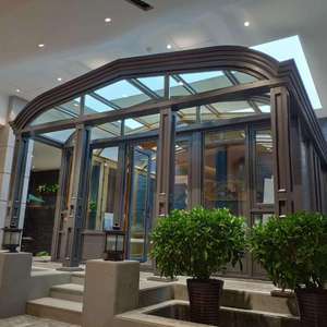 غرفة شمسية فاخرة حديثة مخصصة للحدائق الشتوية، مصنوعة من الألمنيوم مع زجاج مزدوج منحني، تعمل بالطاقة الشمسية وصديقة للبيئة، مناسبة للاستخدام الخارجي في غرف النوم - Product Image 1