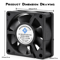 Ventilateur axial DC 6020 2 pouces 12V 24V à roulement à billes haute vitesse pour armoire, châssis PC, ventilation et refroidissement