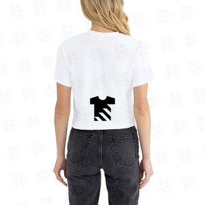 Summer Custom High Quality Women's Cotton Spandex Blend Breathable Tshirt Solid Color Loose Fit Casual <b>Crop</b> <b>Top</b> Tshirt - Product Image 4