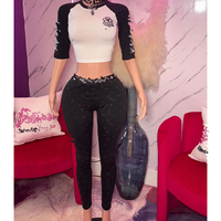 Y0965-2026 Nouvel ensemble deux pièces décontracté pour femme, tendance, de créateur, été, avec crop top à manches courtes imprimé lettres et pantalon