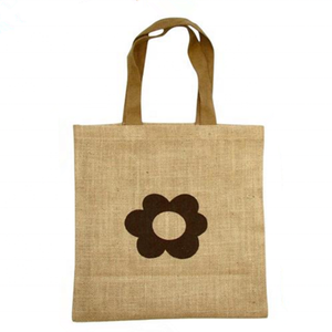 Sac fourre-tout réutilisable en jute sérigraphié avec logo personnalisé - Product Image 2