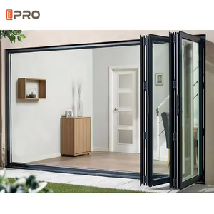 Puerta Plegable Exterior de <span class=keywords><strong>Aluminio</strong></span> <span class=keywords><strong>Transparente</strong></span>, Bifold Francesa Deslizante Personalizada de 6 Pies con Panel para Exterior - Product Image 5